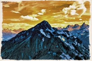 Swiss Artwork by Raphaël Wolf Zurich Yellow Mountain Switzerland